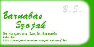 barnabas szojak business card