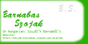 barnabas szojak business card